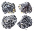 Set of various perovskite stones cutout on white Royalty Free Stock Photo