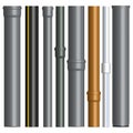 Set of various plastic pipes with connectors, vector illustration Royalty Free Stock Photo