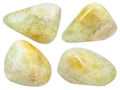 Set of various polished datolite gemstones