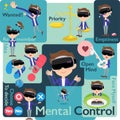 Virtual reality goggle men_Mental & volition Royalty Free Stock Photo