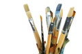 Set of various professional paint brushes in the jar Royalty Free Stock Photo
