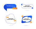 Set of Various Quotes and Speech Bubbles, Blank Layout Template, Quote Box Frames. Remark, Mention Quotations Royalty Free Stock Photo