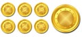 set of various realistic gold dollar coin. 3D Illustration. Royalty Free Stock Photo