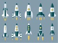 Set of Various Rocket Spaceship