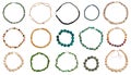 Set of various round necklaces isolated