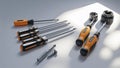 Photorealistic image of a screwdriver set in an open toolbox Royalty Free Stock Photo