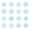 Set Of Various Snowflake Illustration, Christmas Elements