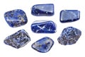 Set of various Sodalite gemstones isolated