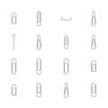 Set of various steel office clips, vector illustration Royalty Free Stock Photo