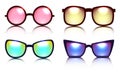 Set of various summer sunglasses.