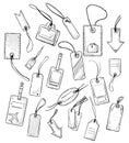 Set of various tags tags. vector illustration