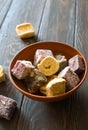 Set of various turkish delights Royalty Free Stock Photo