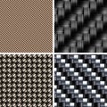 Set of various types of Carbon fiber textures Royalty Free Stock Photo