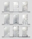 Set of Various Types of Contemporary Glass Doors