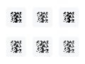 Set of various types of qr code. Various qr code structure. Dot, line, pixel, square. Vector