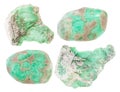 Set of various Variscite gemstones isolated Royalty Free Stock Photo