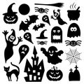 Set of various vector halloween design elements