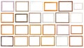 Set of various wooden picture frames isolated Royalty Free Stock Photo
