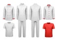 The set of various work clothes.