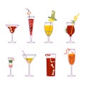 Set of various Zombie cocktail glasses and decorations