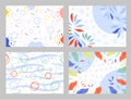 Set of vector abstract backgrounds, holidays art templates. Royalty Free Stock Photo