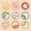 Set vector abstract circle icon. Molecule design