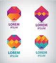 Set of vector abstract colorful geometric logos Royalty Free Stock Photo