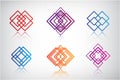 Set of vector abstract colorful icons, logos Royalty Free Stock Photo