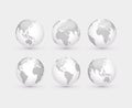 Set of vector abstract dotted globes Royalty Free Stock Photo