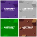 Set Vector of abstract geometric background blue green brown grey. Good to use for banner, social media, poster and flyer template Royalty Free Stock Photo