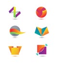 Set of vector abstract geometric colorful icons Royalty Free Stock Photo