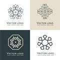 Set of vector abstract geometric logo. Sacred geometry icon. Brand identity.