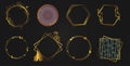 Set of vector abstract gold gradient frames