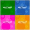 Set Vector of abstract green blue pink orange background color. Good to use for banner, social media, poster and flyer template Royalty Free Stock Photo