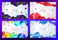 Set of vector abstract triangular banners, geometric posters, covers, web page templates. Modern 3d futuristic design