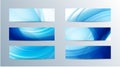 Set of vector abstract wavy banners Royalty Free Stock Photo