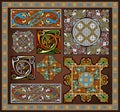 Set of ancient celtic vector design patterns Royalty Free Stock Photo