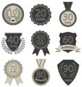 Set of vector anniversary badges
