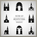 Set of vector architectural monuments old Europe