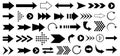 Set of vector arrow icons. 42 arrows in one set. Vector illustration EPS 10 Royalty Free Stock Photo