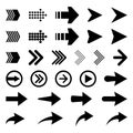 Set of vector arrow icons. Collection of pointers. Royalty Free Stock Photo