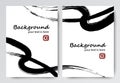 A set of vector backgrounds. Calligraphic strokes of black paint on a white background.