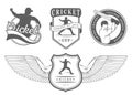 Set of Vector Badges Cricket