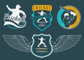 Set of Vector Badges Cricket