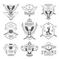 Set of Vector Badges Cricket