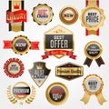 Set of vector badges shop product sale best price stickers and buy commerce advertising tag symbol discount promotion