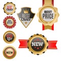 Set of vector badges shop product sale best price stickers Royalty Free Stock Photo