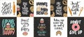 Set of vector bakery lettering posters, greeting cards