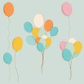 Set of vector balloons in cartoon retro style Royalty Free Stock Photo