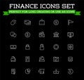 Set of Vector Banking Finance Money Icons. Payments and Income. Richness. Royalty Free Stock Photo